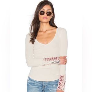 Free People Art School Cuff Top in Taupe - Size XS